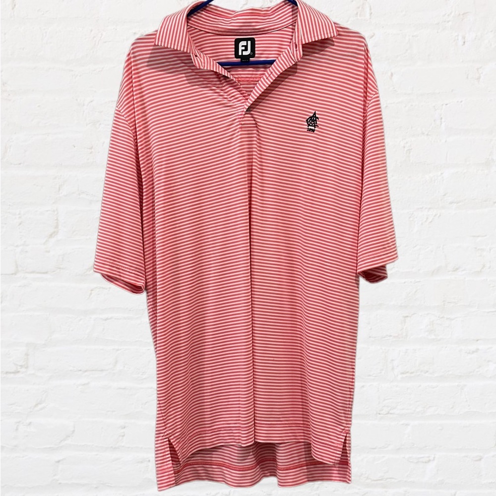 FJ Drifit Pink/White Golf Polo Men’s Sz Large- Worn Once Perfect Condition